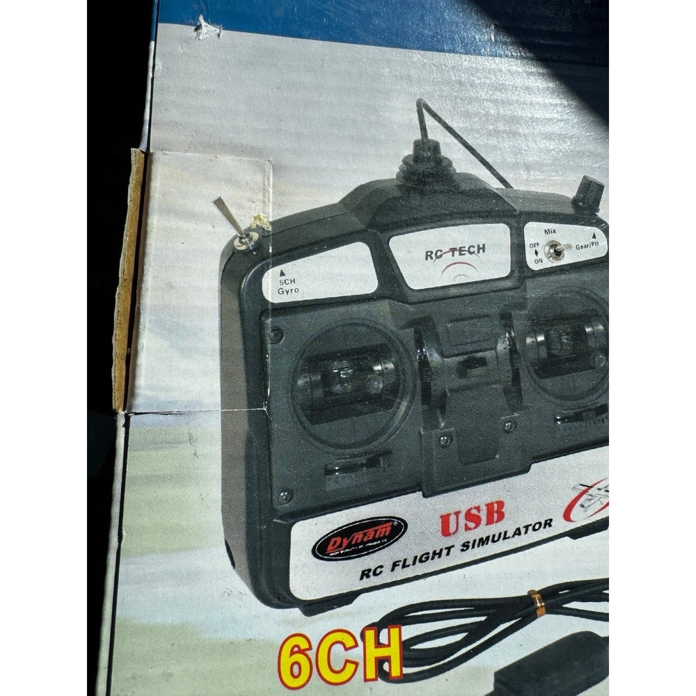 Dynam Black 6 Ch Computer USB Controller RC Left Throttle Game Flight Simulator - Picture 3 of 5